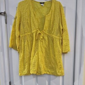 Ladies Size XL J. Crew Yellow Textured Tunic Top GUC